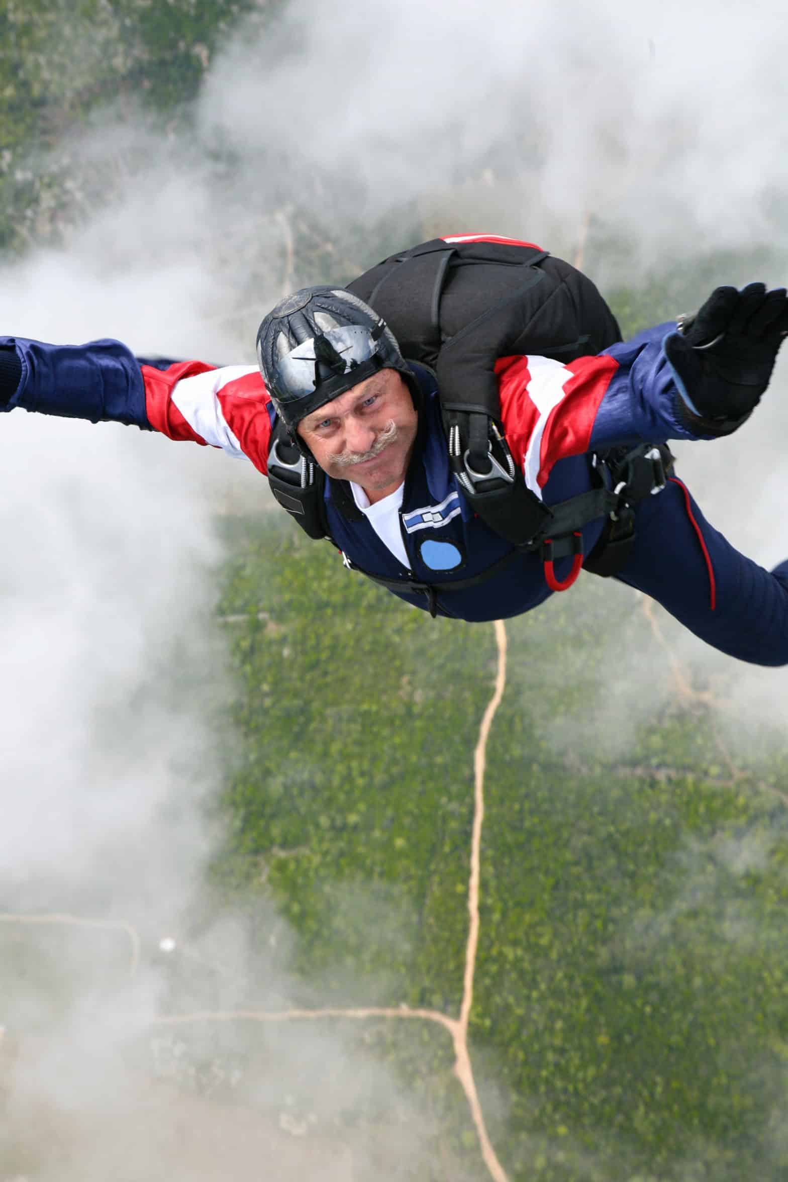 Skydiver in a cloud