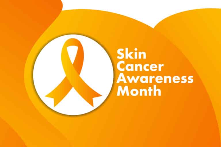 May is Skin Cancer Awareness Month concept. Template for background, banner, card, poster with text inscription. Vector EPS10 illustration.