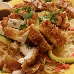 Thai chicken rice noodle salad