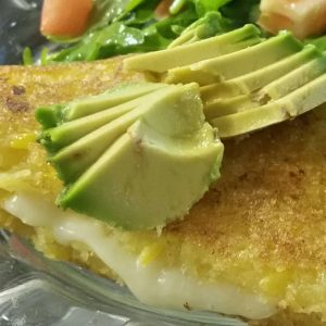 Homemade cheese arepa